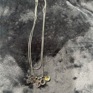 Brighton Silver Charm Necklace – Clover, Anchor, Horseshoe & Crystal